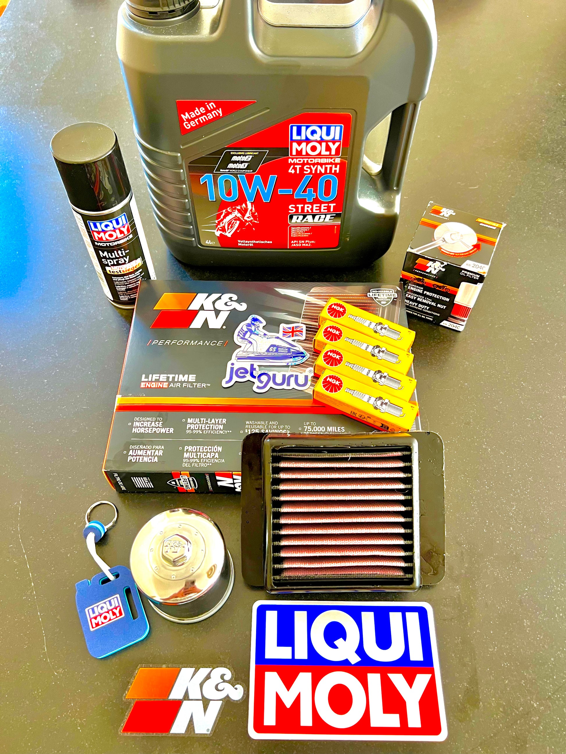 Full Service Kit Liqui Moly K&N Yamaha YZF R6 YZF-R6 Oil + Oil Filter + Air Filter + Spark Plugs - Jetguru