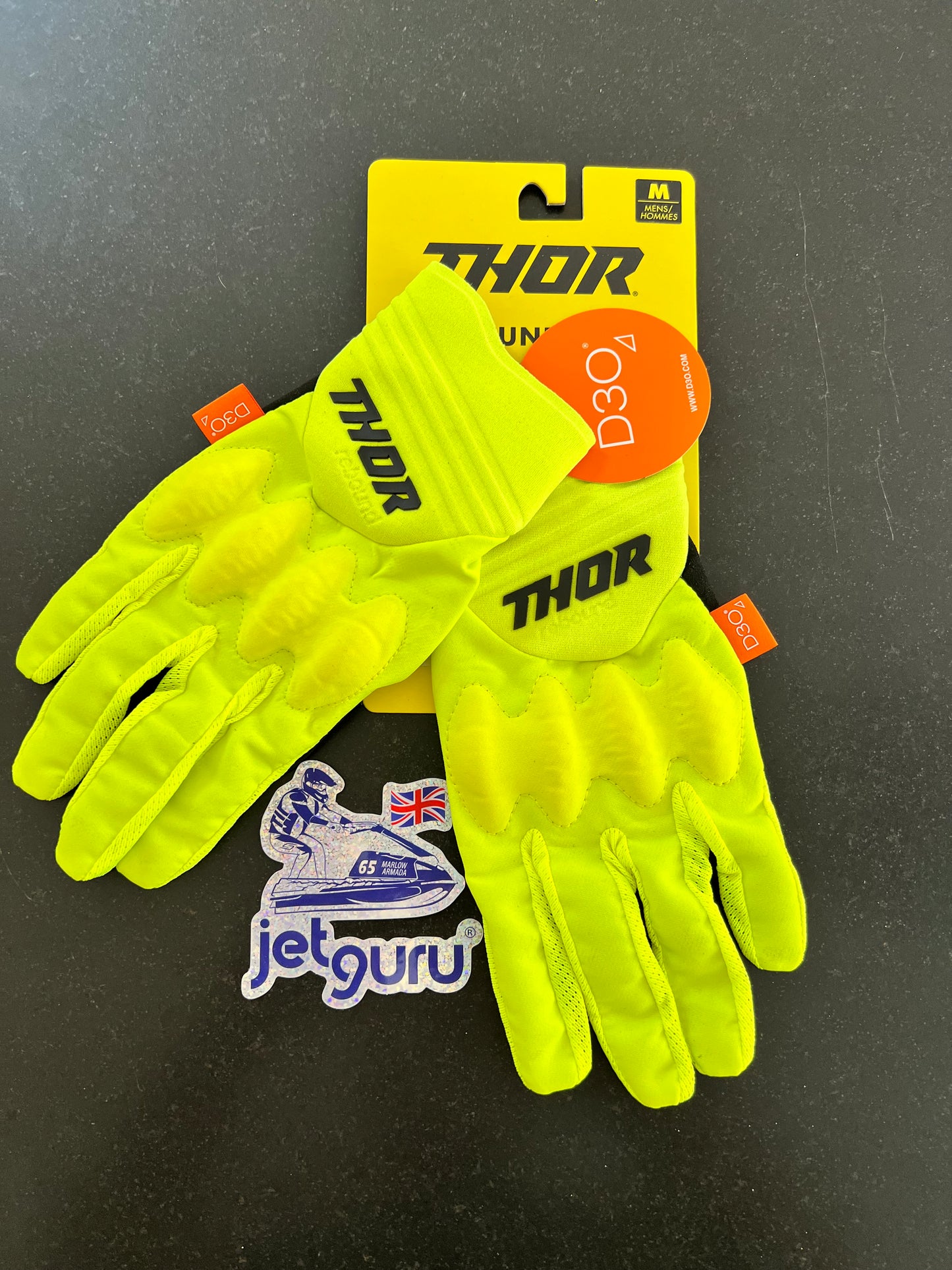 Thor Rebound Neon Acid Fluorescent Yellow / Black Glove Medium sl* - Jetguru