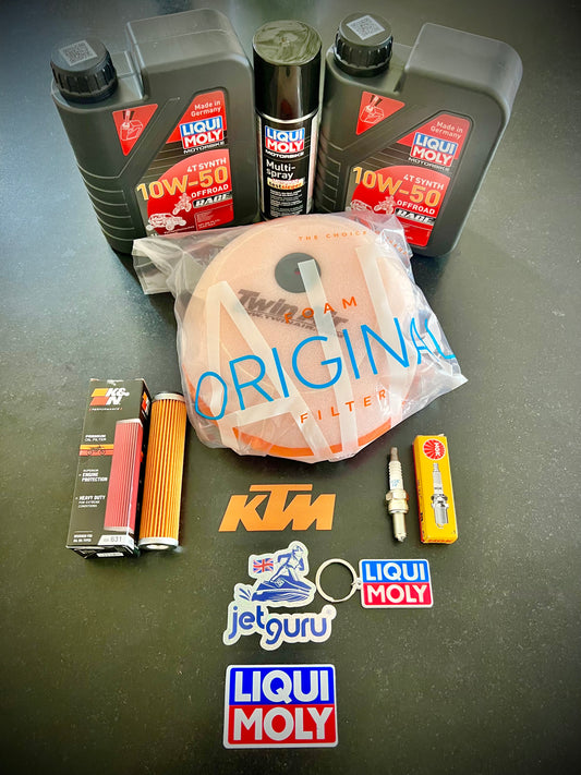 KTM 250 SX-F EXC-F EXC SX Full Service Kit - Liqui-Moly, NGK, K&N/Twin Air Filters, Oils & Spark Plug