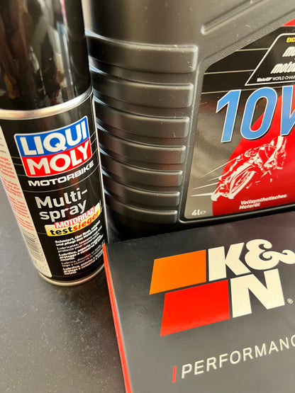 Full Service Kit Liqui Moly K&N Yamaha YZF R3 MT-03 Oil + Oil Filter + Air Filter + Spark Plugs - Jetguru