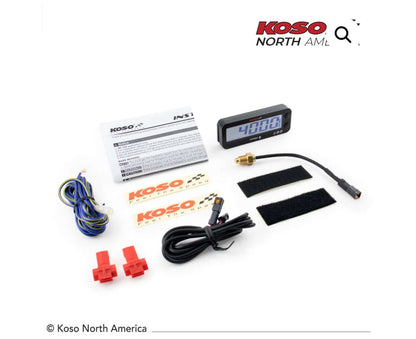 Koso Backlit Pro 1 Tachometer RPM Temperature & Hour Meter BA054000