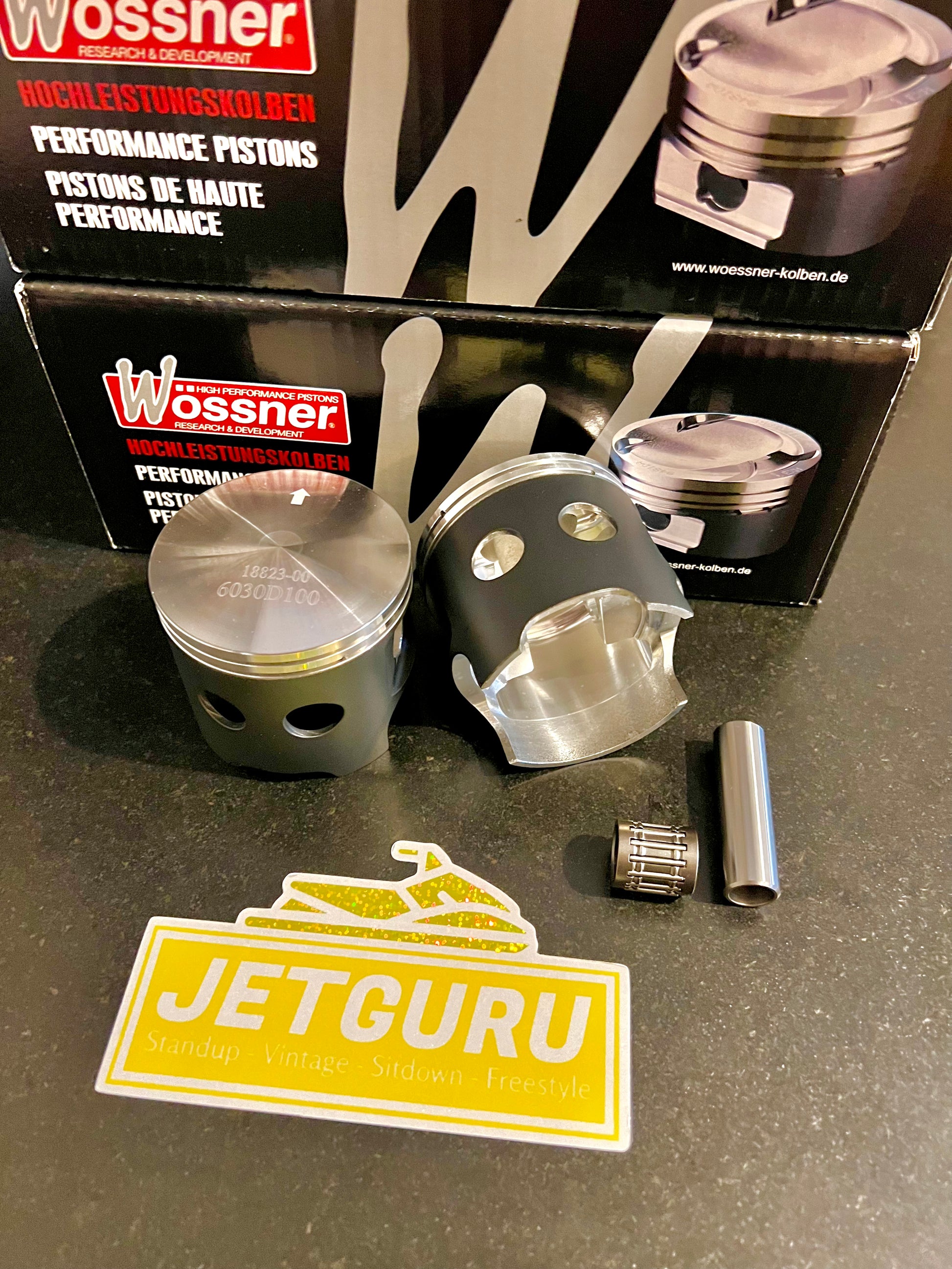 Wossner Forged Piston kit with reed cutouts Kawasaki 550SX 1991-1995 76mm 1mm over K6030D100-2 - Jetguru