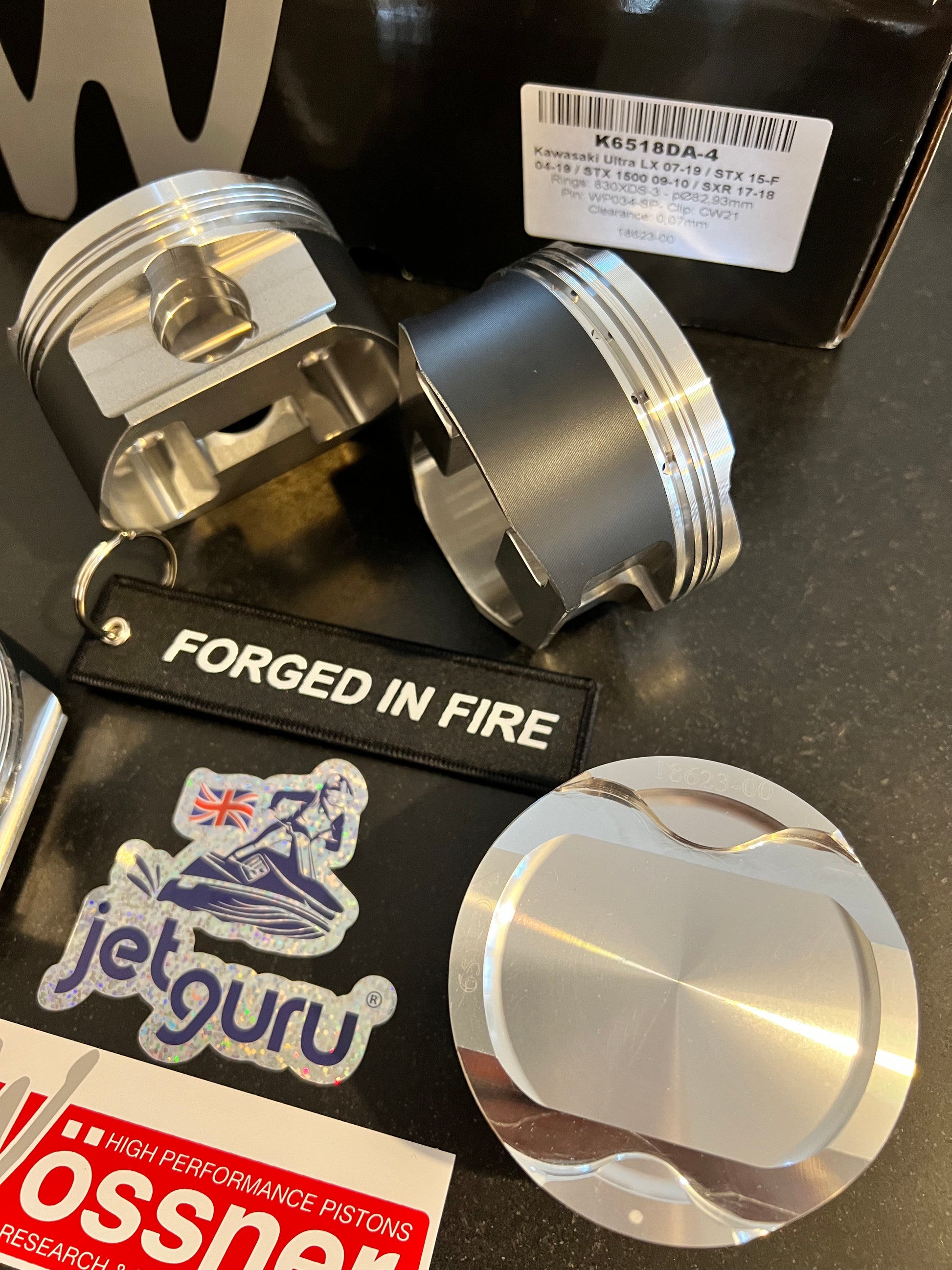 Wossner Forged Piston Kit 1500 Jet Ski STX 15-F SX-R Ultra LX 13.5:1 K6518DA-4 83mm - Jetguru