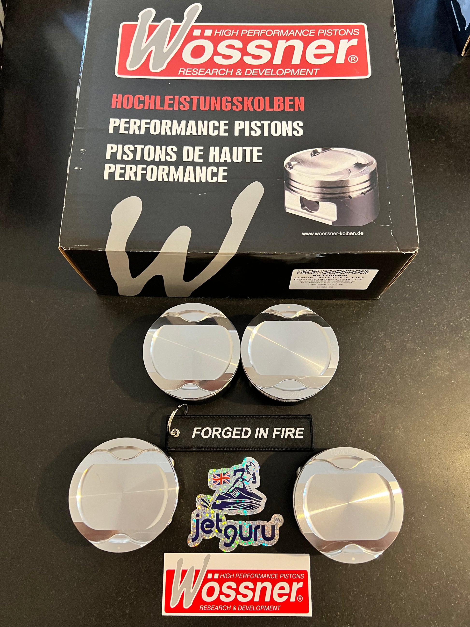 Wossner Forged Piston Kit 1500 Jet Ski STX 15-F SX-R Ultra LX 13.5:1 K6518DA-4 83mm - Jetguru